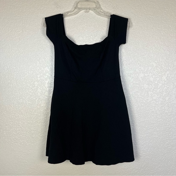 Free People Black Mambo Skater Mini Dress Size Small Off Shoulder - Picture 2 of 9
